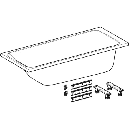 554.122.01.1 Прямоугольная ванна Geberit Tawa, тонкое исполнение, с ножками Geberit  - Вид №6