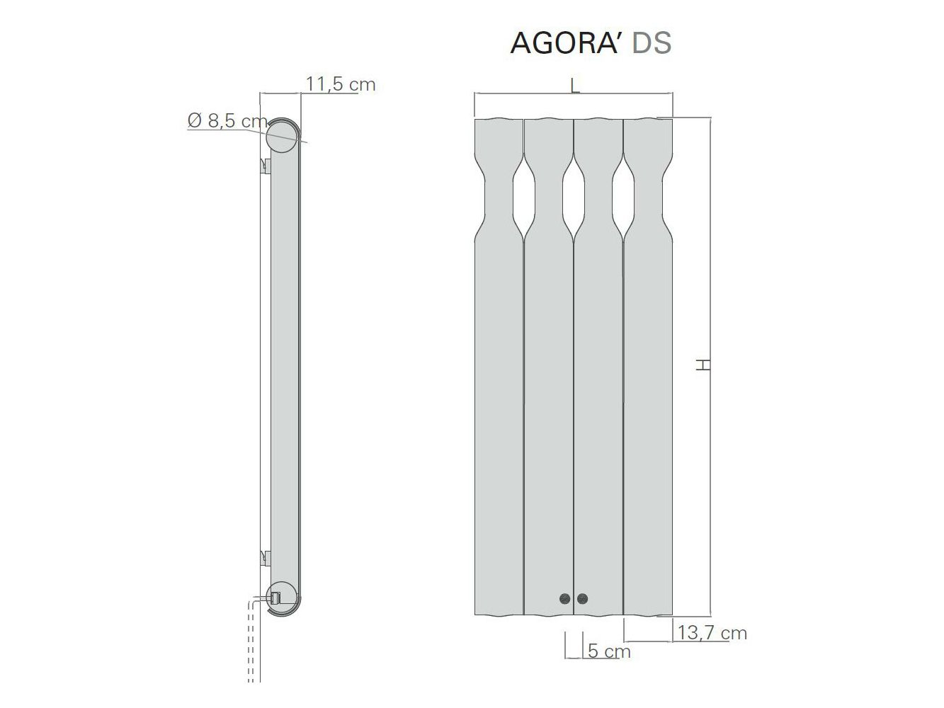 Настенный алюминиевый горизонтальный полотенцесушитель Tubes Elements ARCH-00035180 - Вид №6