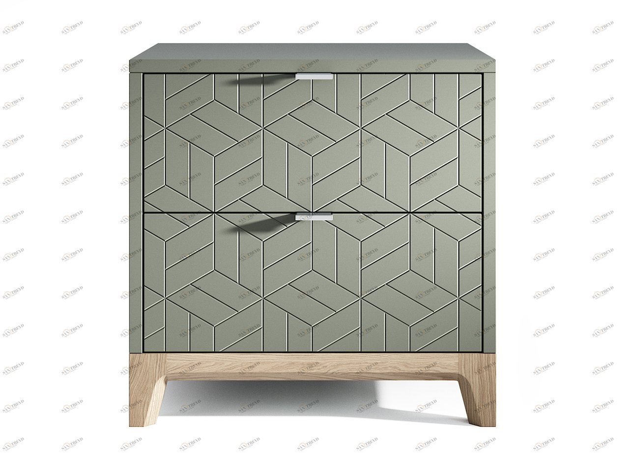 Прикроватная тумбочка дизайнерская серая Case THE IDEA  210306 Серый 