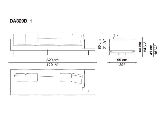 3-местный тканевый диван B&B Italia док ARCH-00033457 - Вид №176