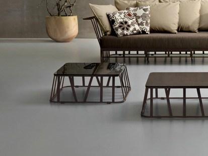 Roberti Низкий квадратный алюминиевый садовый столик Hamptons graphics sun-id-1490907 - Вид №2