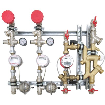 VT.NM.VF.00.0.0 Квартирная станция для систем отопления и водоснабжения вертикального размещения Valtec Без счетчиков  - Вид №1