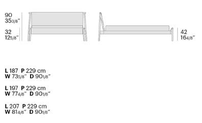 Двуспальная кровать с кожаным и металлическим каркасом Bolzan Джек ARCH-00129638 - Вид №8
