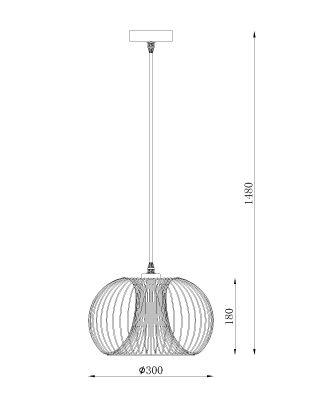 Подвесной светильник Lucide Vinti 02400/30/30 LUCIDE VINTI BLACK 140015 Черный  - Вид №1