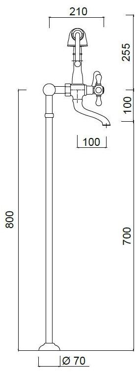 Rubinetteria Giulini Напольный смеситель для ванны с ручным душем Lotus - vienna F0500ct - Вид №1