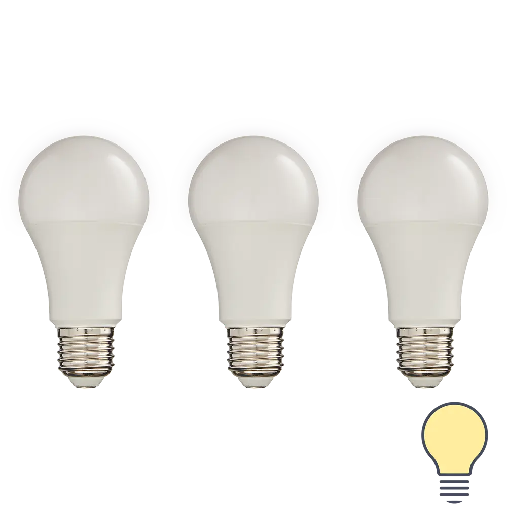 Набор умных ламп светодиодных Wi-Fi Osram Smart Plus E27 220-240 В 9 Вт груша матовая 806 лм теплый белый свет 3 шт LEDVANCE STLM-2054765