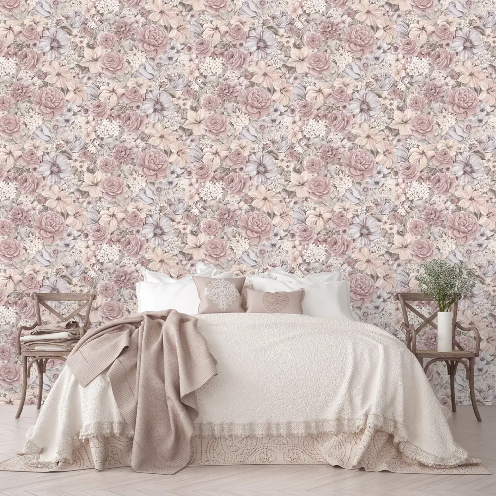Обои флизелиновые Euro Decor Bagatelle розовые 1.06 м 1110-02 STLM-2064129 - Вид №3