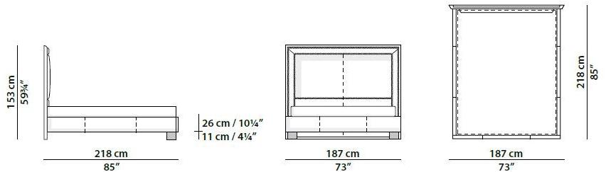 BAXTER Кожаная кровать с высоким изголовьем sun-id-1394533 - Вид №1