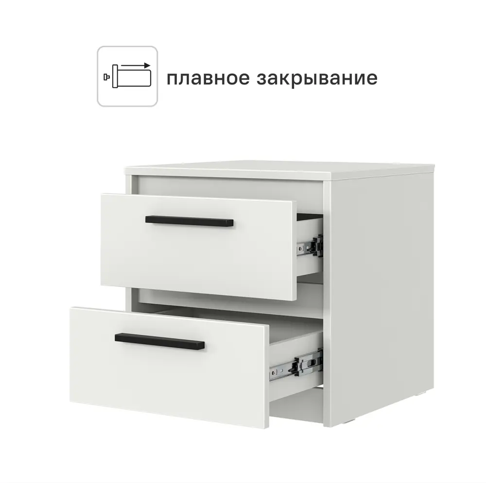 Тумба прикроватная Лион 2 ящика 45x44.5x41.6 см ЛДСП цвет белый Santreyd STLM-2129858 - Вид №2