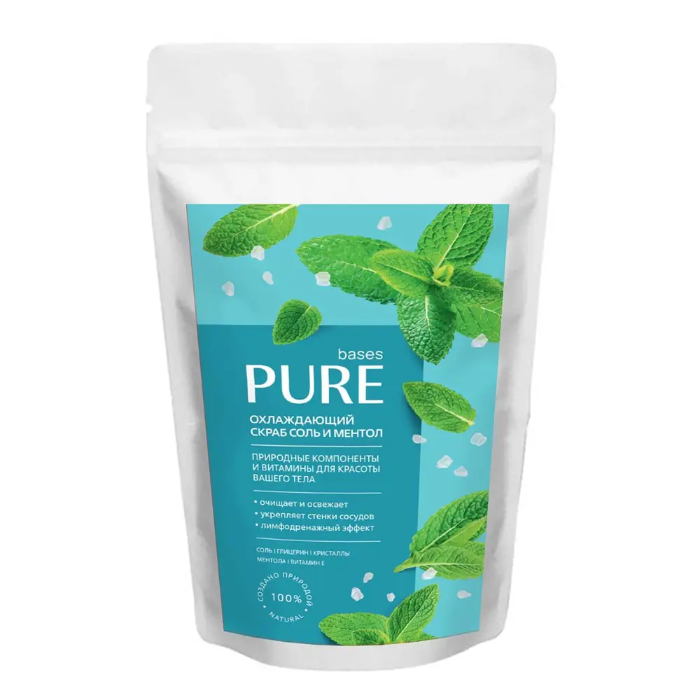Скраб охлаждающий Pure Basis "Соль и ментол" 250 г PURE BASES STLM-2108100