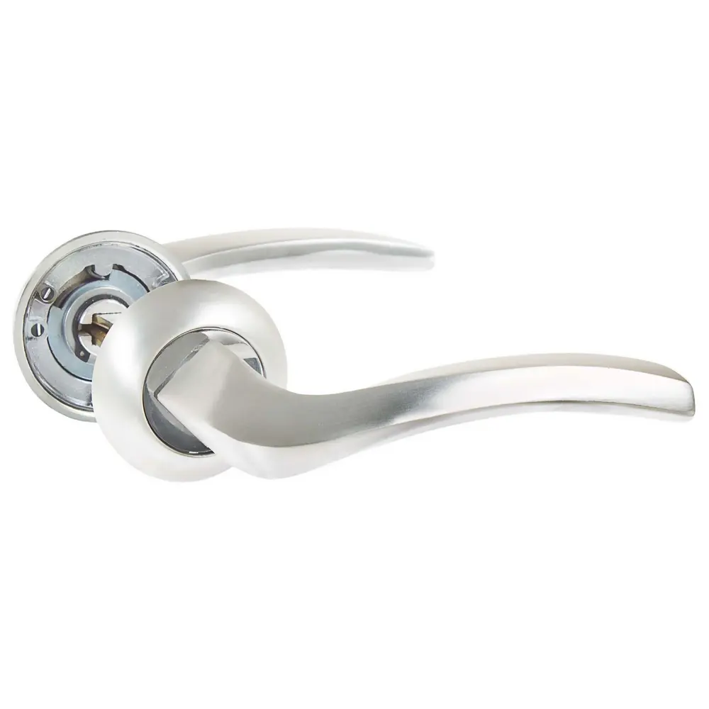 Ручка дверная на розетке AL 518-08 PW, цвет жемчужный PUERTO STLM-2055200 - Вид №1