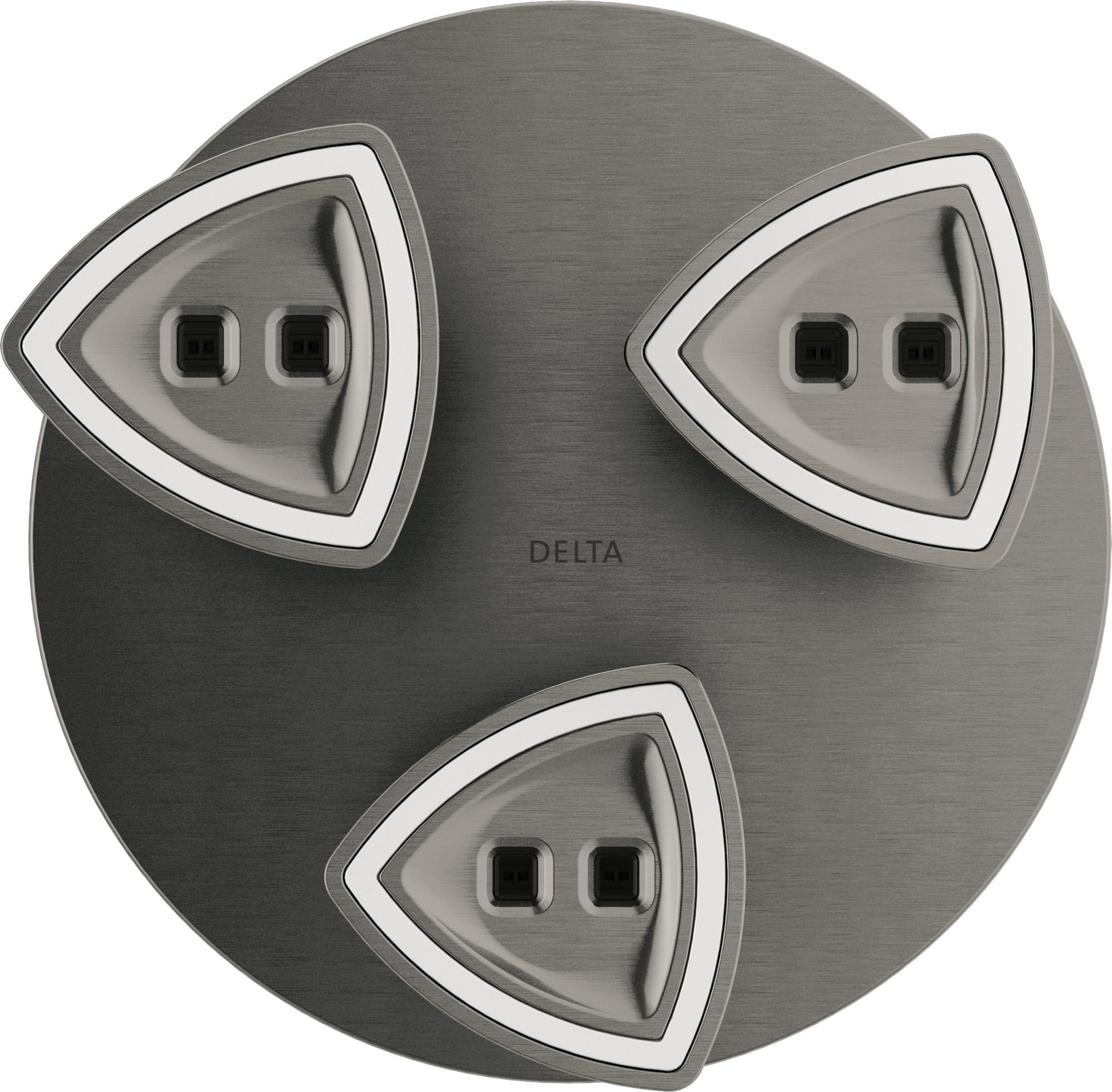 57140-KS25-L Подвесная душевая лейка Raincan со светодиодной подсветкой H2Okinetic® Delta Faucet Universal Showering Черный нержавеющий  - Вид №7