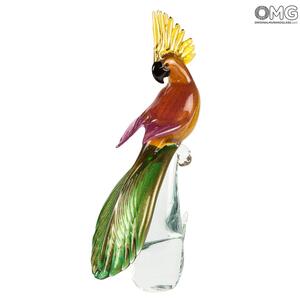 2900 ORIGINALMURANOGLASS Скульптура - попугай корелла - самец - муранское стекло OMG 20 см