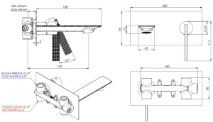 Однорычажный настенный смеситель для раковины