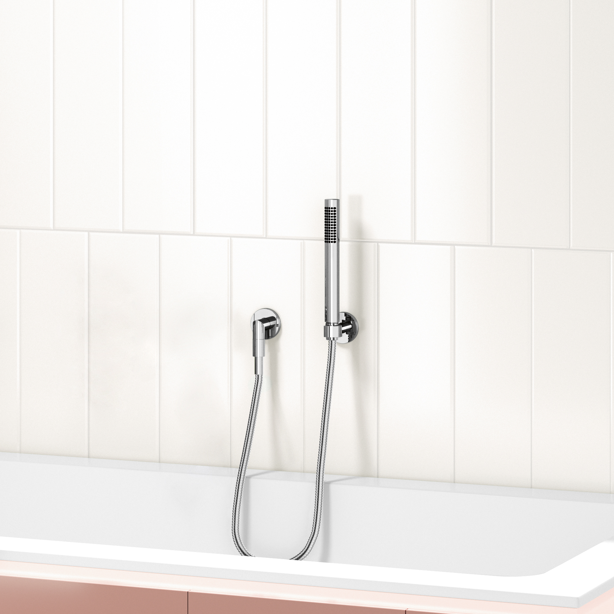 ТАРА Набор для ручного душа с отдельными розетками - Матовый хром DornBracht Tara 27802892-93 - Вид №1