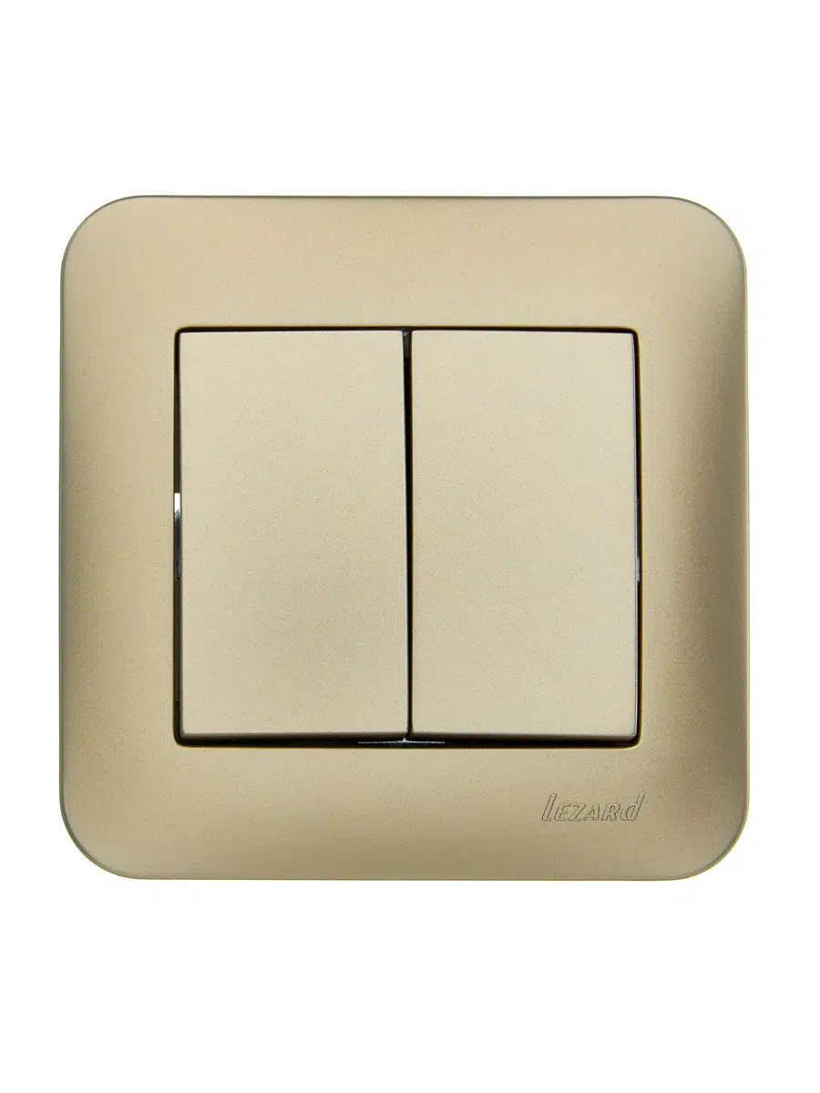 ASTI Выключатель двойной золото LEZARD 7081-3636-101