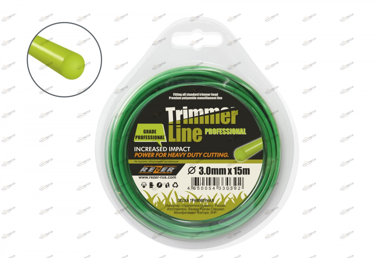 Леска триммерная Professional 3х15мм круг REZER 4596