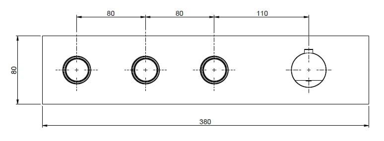 Термостатический смеситель для душа с 4 отверстиями из нержавеющей стали Rubinetterie Frattini Borgia ARCH-00075794 - Вид №1