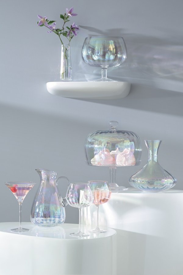 Подставка для торта с крышкой 26 см перламутровая Pearl LSA INTERNATIONAL  00-3870357 Розовый  - Вид №1