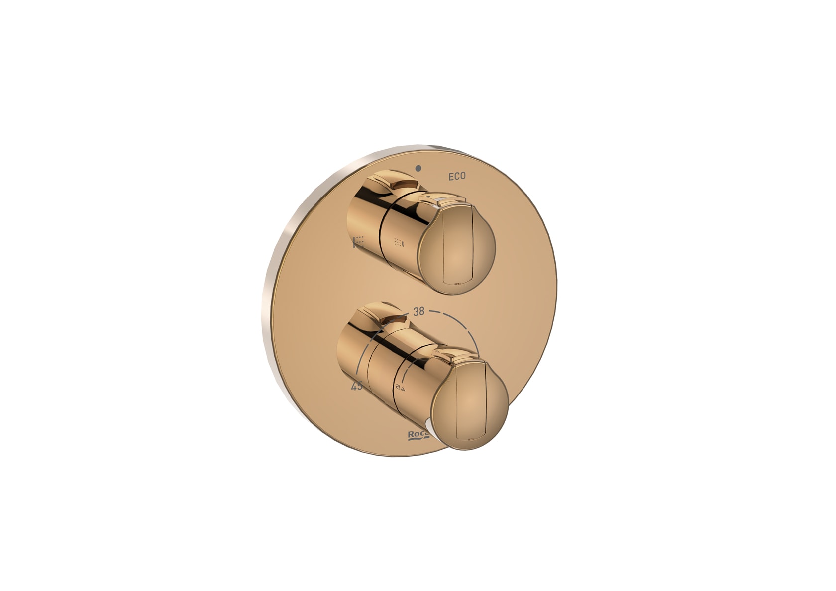 A5A0D09RG0 ROUND - Встраиваемый термостатический смеситель для ванны и душа. Необходимо дополнить ящиком A525869403 ROCA T-1000 