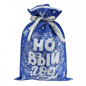 82801942 Мешочек с лентой синий 30х45 см