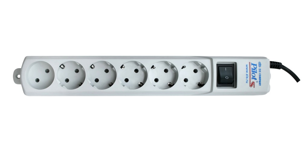 Pilot S3M Surge protector pilot s 3m, 6 outlets (5+1), white ZIS Santreyd  - Вид №1