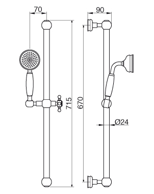Душевой гарнитур Cezares OLIMP-SD-03/24 - Вид №1