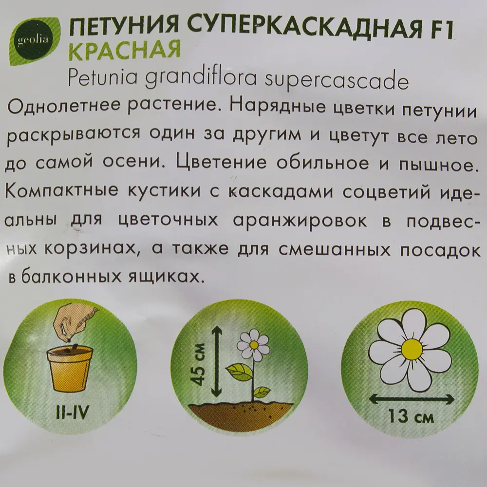 Петуния Geolia суперкаскадная красная F1 17585455 STLM-2135301  - Вид №1