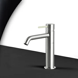 Смеситель для раковины сталь матовая с серой ручкой Toki Radomonte TKS2SCIL19