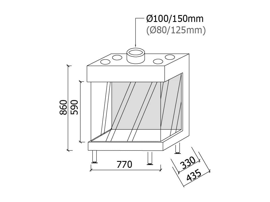Газовый тройной закрытый камин Metalfire Avenue Plus ARCH-00052137 - Вид №2