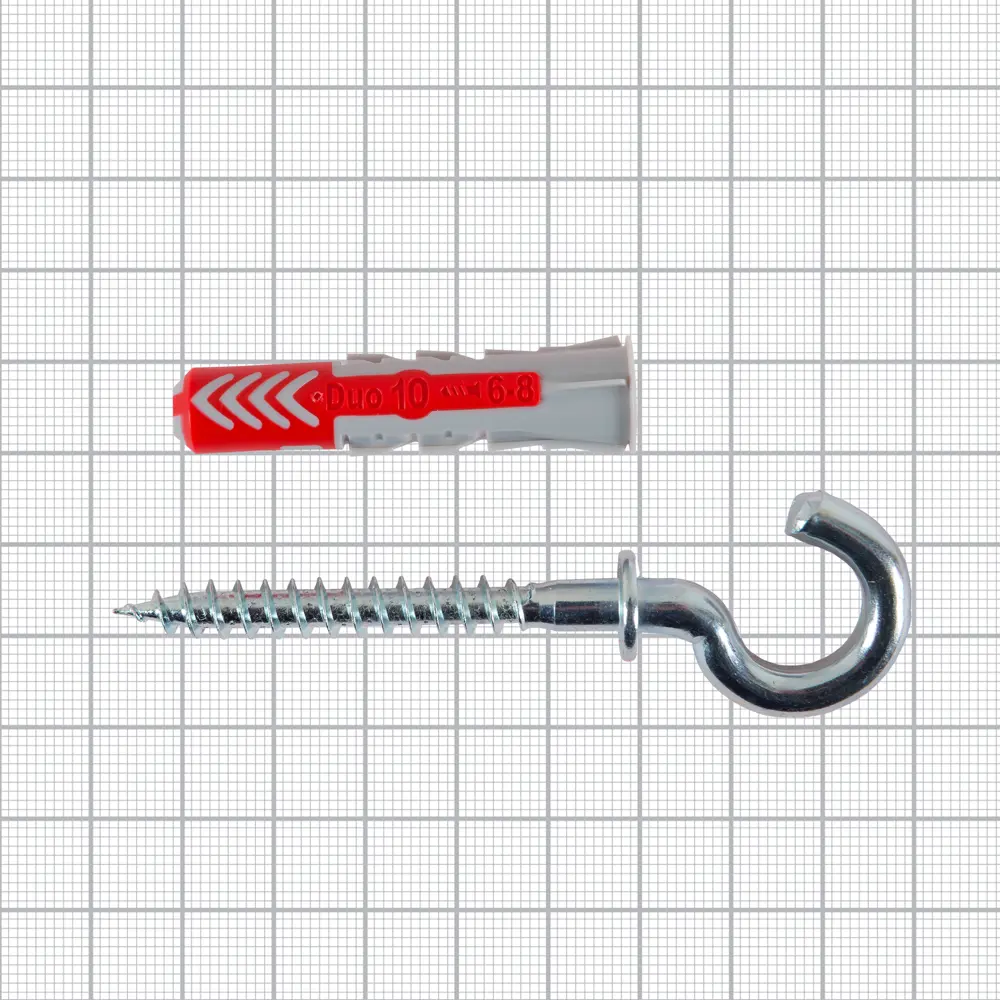 Дюбель универсальный DuoPower 10x50 мм, крюк-полукольцо, 2 шт FISCHER STLM-2047844 - Вид №2