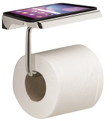 2039(13) Gedy, бумагодержатель с плоской крышкой-подставкой под телефон, цвет хром