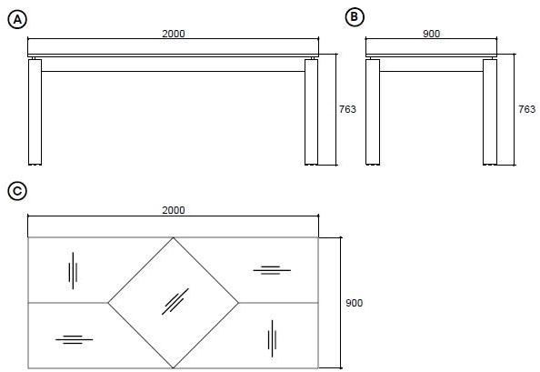 Enza Home Прямоугольный стол в мдф Alessa sun-id-1494706 - Вид №4