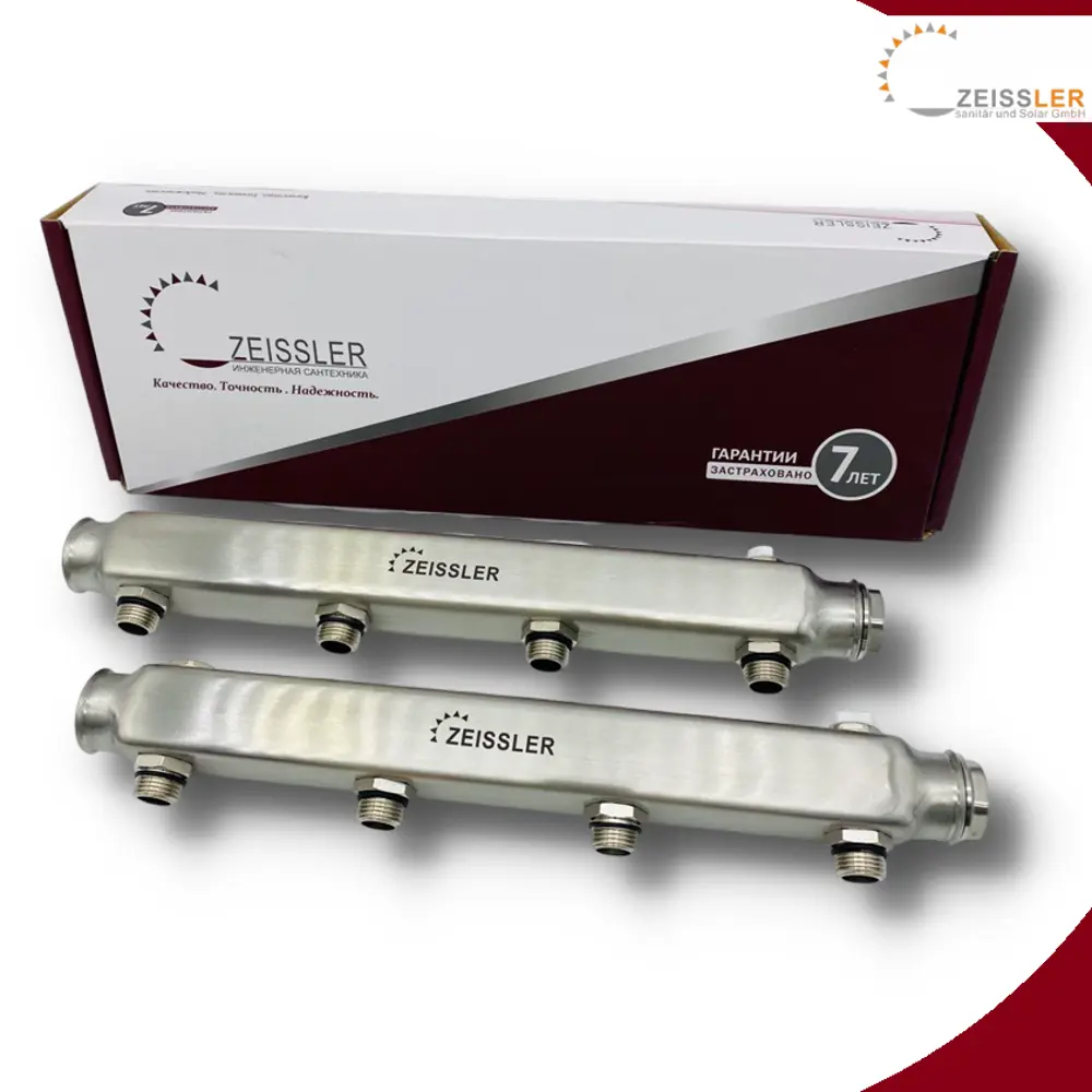 91715753 Коллектор Zeissler 2037817273479 1/2"x1" 4 выхода нержавеющая сталь STLM-0809282