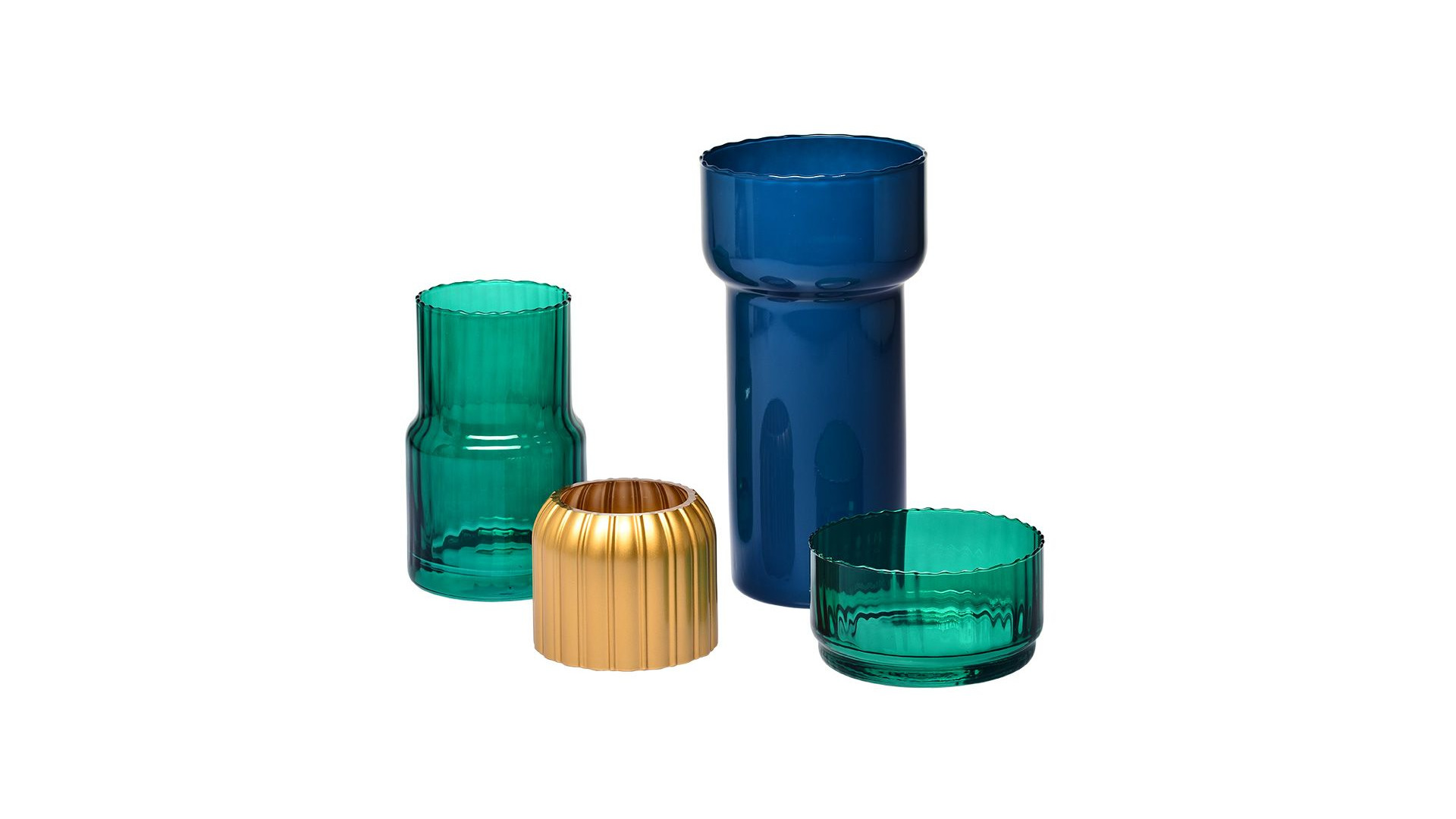 10674620 KROSNO Ваза Krosno Синергия 20см, стекло, бирюзовая Стекло  - Вид №2