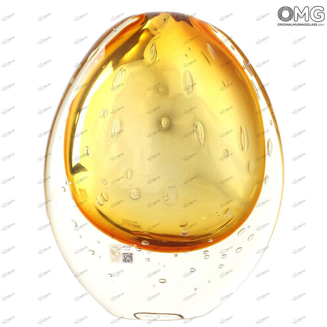 4336 ORIGINALMURANOGLASS Высокая ваза Золотой купол соммерсо - муранское стекло OMG 25 см 