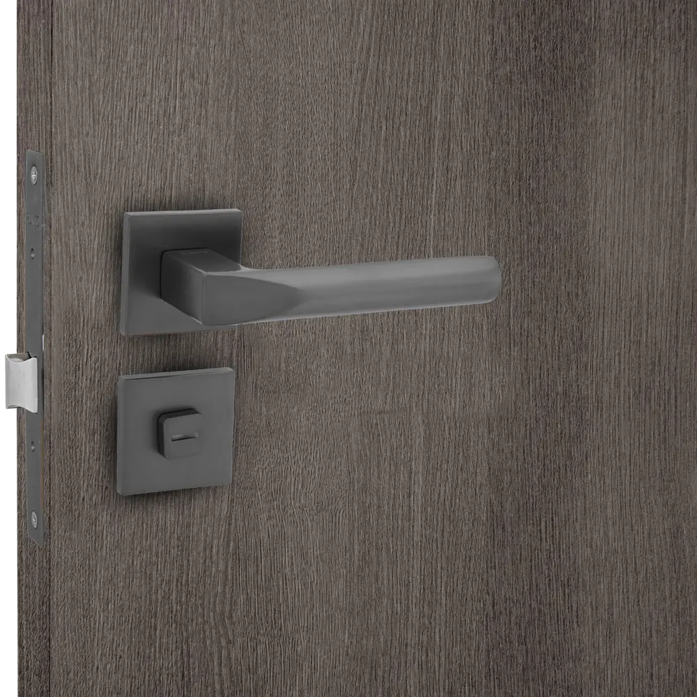 Дверные ручки Punto Cosmo с запиранием комплект цвет графит STLM-2171859 - Вид №6