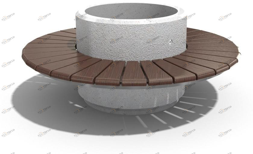 ENCHO ENCHEV - ETE Круглая скамья из бетона со встроенной сеялкой  194 