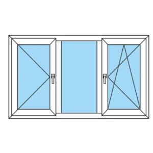 Пластиковое окно ПВХ Deceuninck двухстворчатое 1200x1600 мм (ВхШ) двухкамерный стеклопакет белый (с двух сторон)