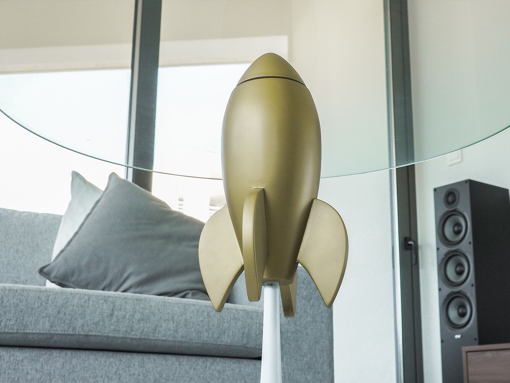 Стеклянный круглый журнальный столик LO Contemporary SINGLE ROCKET ARCH-00090106 - Вид №7