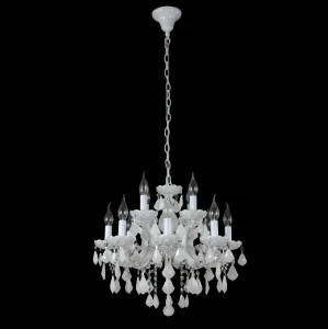 Дизайнерская подвесная люстра Crystal Lux Ines SP8+4 White белая CRYSTAL LUX ДИЗАЙНЕРСКИЕ, INES WHITE 109256 Белый