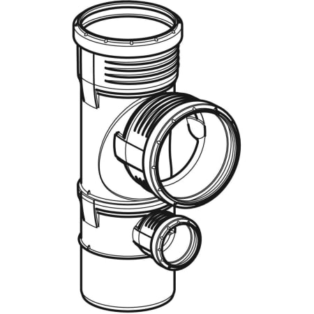 GEBERIT 390.556.14.1 Крестовина односторонняя комбинированная Geberit Silent-PP 87,5°  - Вид №1
