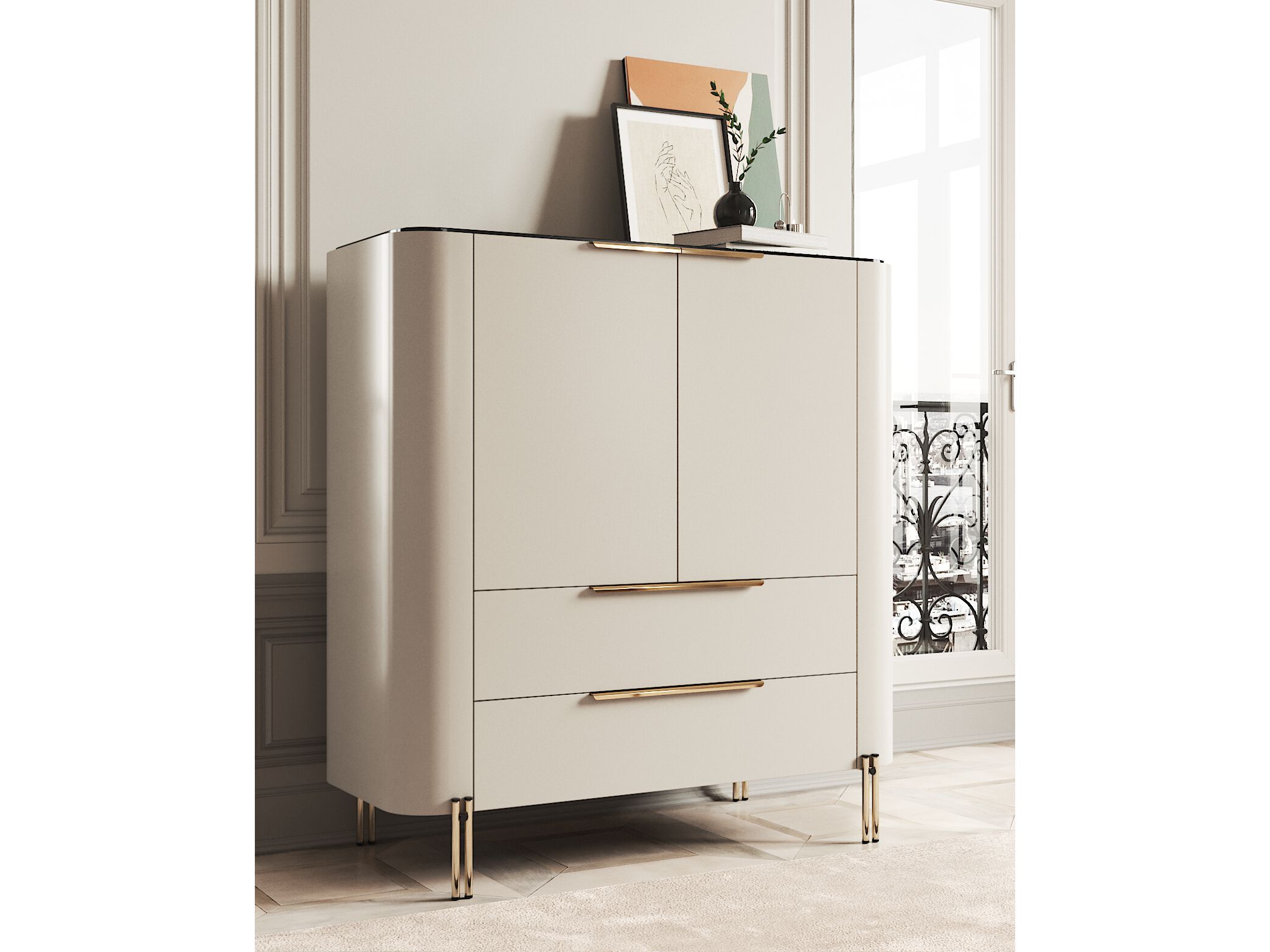 Деревянный шкаф с распашными дверцами PRADDY Natur ARCH-00124844 - Вид №3