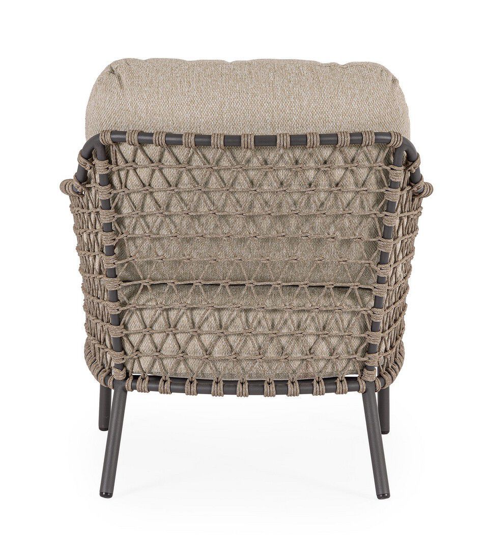 Веревочное и тканевое садовое кресло с подлокотниками BIZZOTTO Ivissa ARCH-00152948 - Вид №3