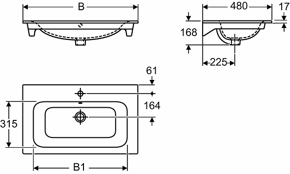 85201 Накладная раковина на столешницу  прямоугольная IFO  - Вид №5