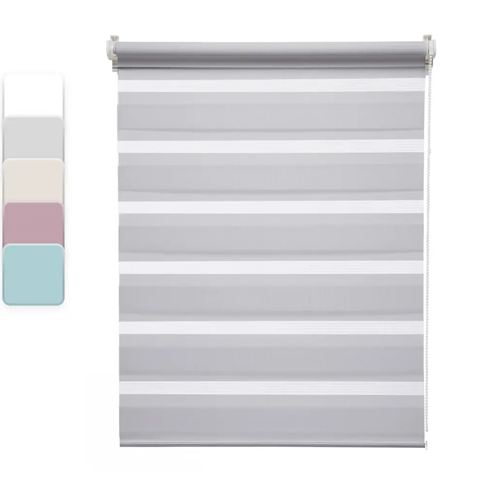 INSPIRE Peter — рулонная штора день-ночь светло-серая 80x160 см 85225686 STLM-0060120