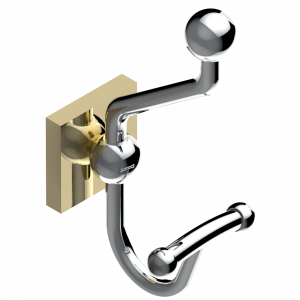 G79-510A Крючок для халатов двойной Thg-paris Cubica Хром/золото