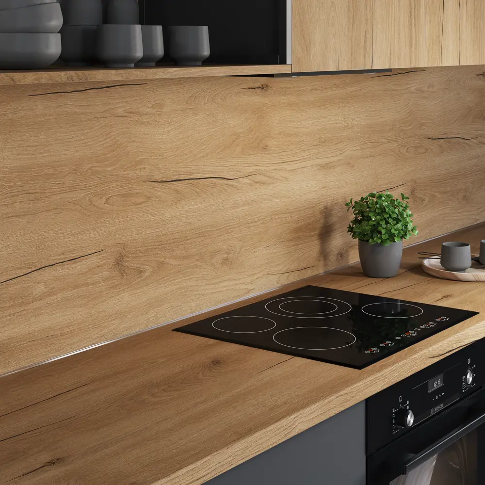 Стеновая панель Santreyd Верея - золотистое дерево для кухонного фартука 89367851 STLM-0888584 - Вид №3