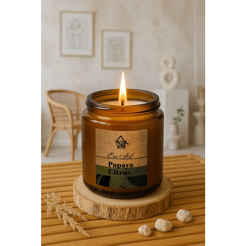 Свеча в стакане ароматизированная Eco Stil Папайя и цитрус ARIDA HOME STLM-2013391 - Вид №5