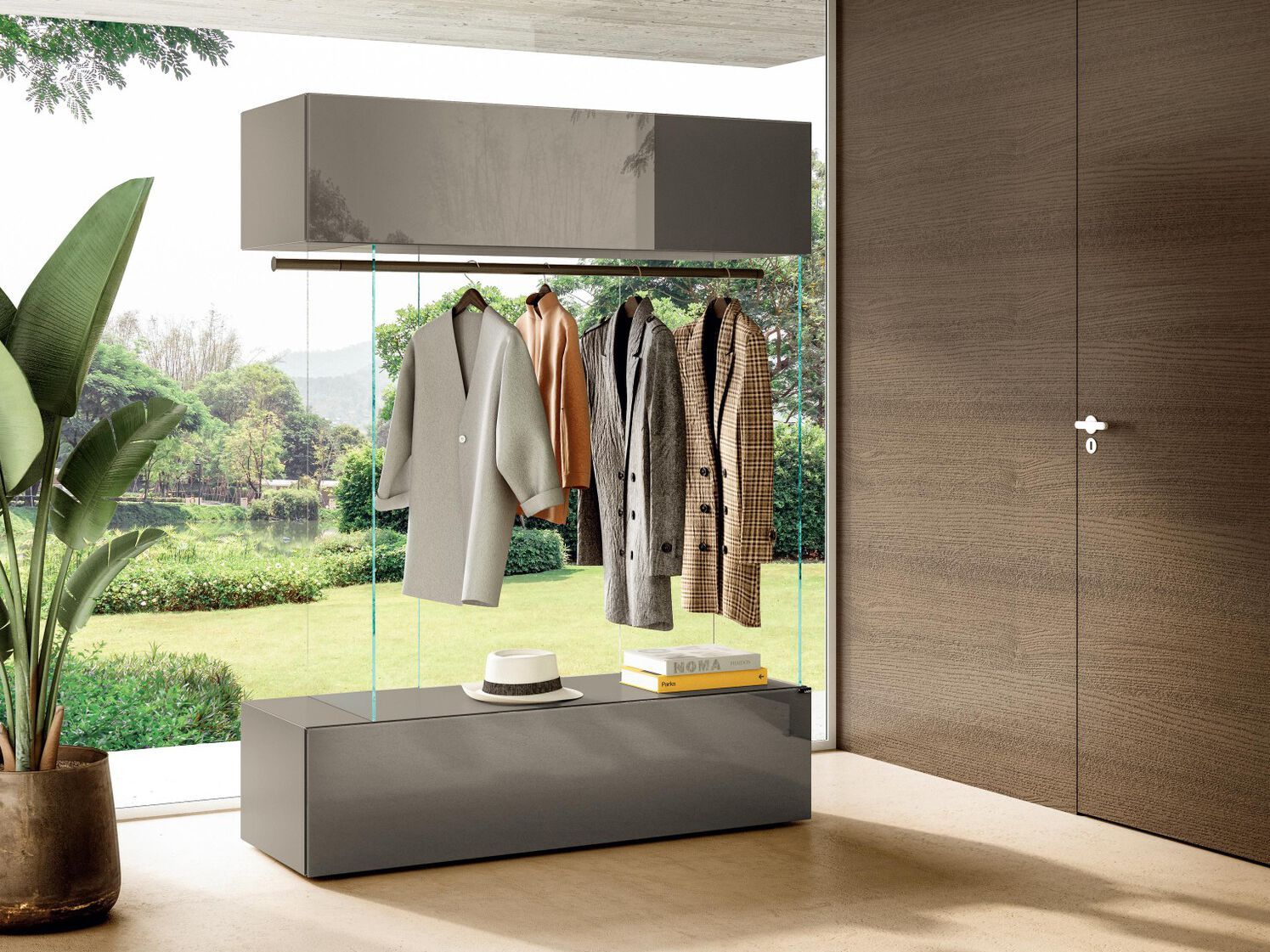 Модульный стеклянный шкаф с комодом Lago Air ARCH-00150217